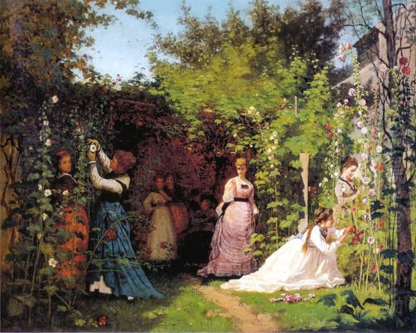 Hollyhocks - view 1