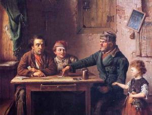 The Card Players by Eastman Johnson