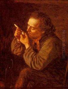 Lighting His Pipe by Eastman Johnson