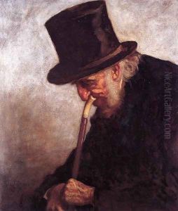 Portrait of Captain Charles Myrick (Study for 'Embers') by Eastman Johnson