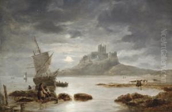 Bamburgh Castle By Moonlight - view 1
