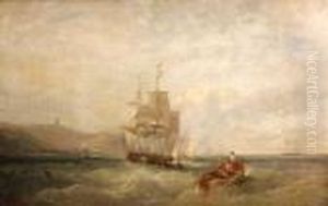 Shipping Off The Coast by John Wilson Carmichael