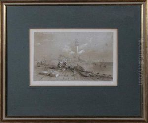 Sunderland Old Pier On The North Side by John Wilson Carmichael