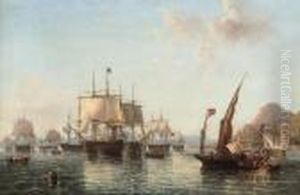 Admiral Lord Exmouth's Fleet Preparing To Leave Gibraltar For Thebattle Of Algiers