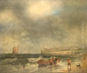 High Tide On The Beach At Tynemouth