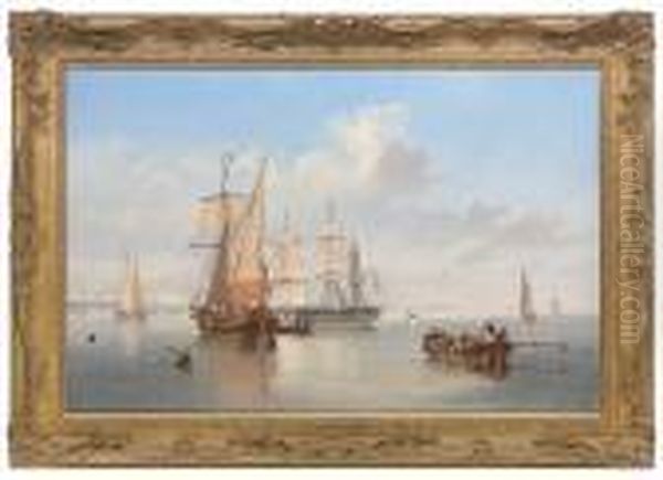 Shipping In A Flat Calm Off The Dutch Coast - view 1