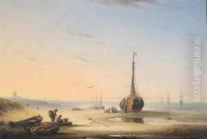 Fishing Boats And Figures On The Shore