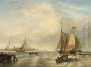 Shipping Off The Mouth Of The Scheldt by John Wilson Carmichael