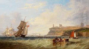 Shipping Off Tynemouth With A View Of Thepriory And Castle