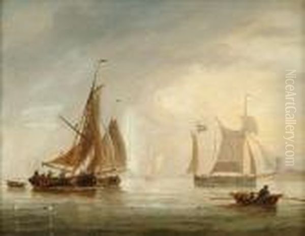 Sailingbarges And Fishing Boats Off The Dutch Coas - view 1