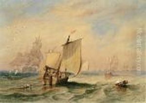 Shipping In Choppy Seas by John Wilson Carmichael