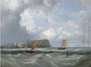 Fishing Boats Off A Headland