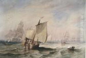 Shipping At Sea by John Wilson Carmichael