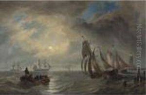 Ships On Choppy Seas by John Wilson Carmichael