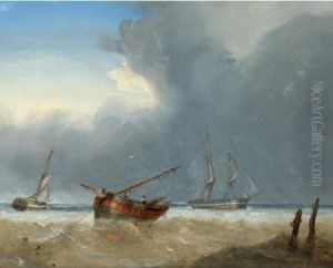 Shipping Vessels Off The Shore