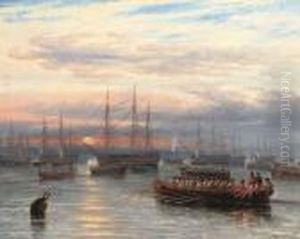 Sunrise In The Baltic Off Cronstadt by John Wilson Carmichael