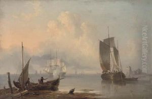 Announcing Their Departure From The Anchorage by John Wilson Carmichael