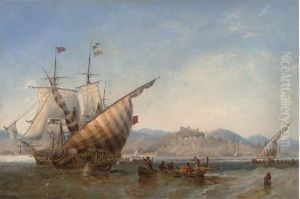 A British Frigate And Mediterranean Xebecs Off Sidon, Lebanon
