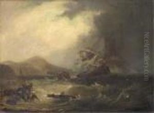 Salvaging The Wreck Off The Scottish Coast by John Wilson Carmichael