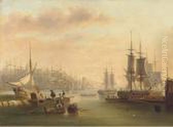 Hustle And Bustle And A Forest Of Masts In A Port - view 1