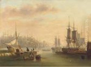 Hustle And Bustle And A Forest Of Masts In A Port