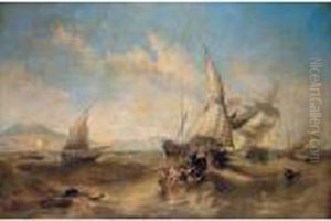 Shipping In The Bay Of Naples by John Wilson Carmichael