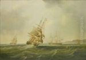 Attributed To John Wilson Carmichael 'shipping In The Estuary' by John Wilson Carmichael