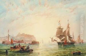 A Trading Brig And Other Vessels Off The Entrance Toscarborough