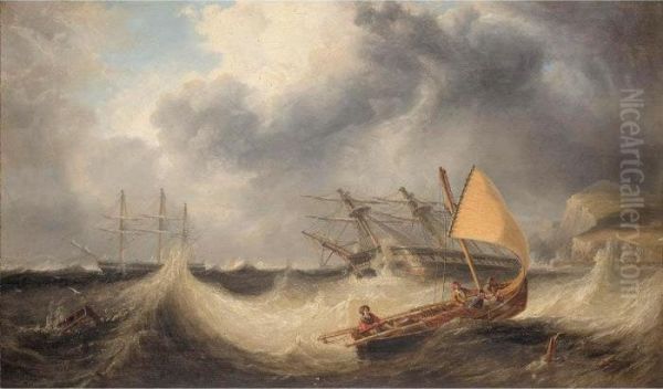 Bridport, Sailing Out In Gale - view 1
