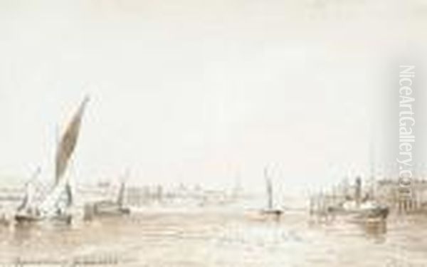 On The Thames Approaching Greenwich - view 1