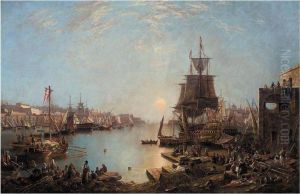 The Great Harbour Of Malta From The Corradino Point by John Wilson Carmichael