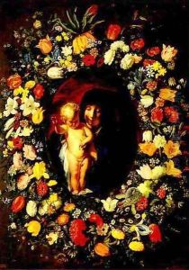 Madonna and Child Wreathed with Flowers