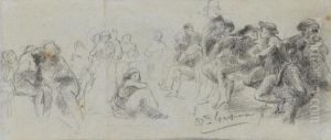 Sur Le Pont Du Bateau Mouche by Jean-Baptiste Carpeaux