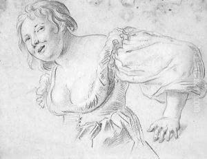 A woman with deep decolletage