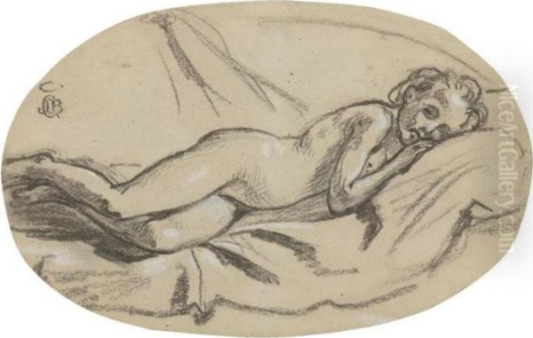Study Of A Reclining Female Nude - view 1