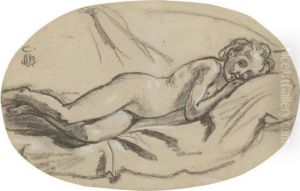 Study Of A Reclining Female Nude by Jean-Baptiste Carpeaux