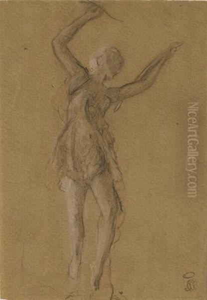 Une Danseuse, Les Bras Souleves Vers Le Haut - view 1