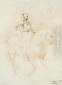 Portrait Equestre De Charles Quint, D'apres Van Dyck by Jean-Baptiste Carpeaux