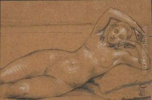 Nu De Femme Allonge Sur Un Coussin by Jean-Baptiste Carpeaux