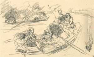 Promenade En Barque by Jean-Baptiste Carpeaux