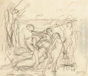 Des Femmes Dansant Dans Un Paysage by Jean-Baptiste Carpeaux
