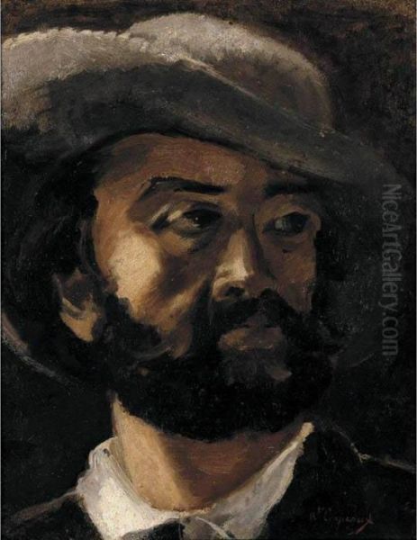 Portrait Of A Man Wearing A Grey Hat, Possibly A Portrait Of Antoine Vollon - view 1