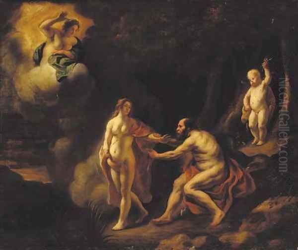 Jupiter and nymph, with Juno above - view 1