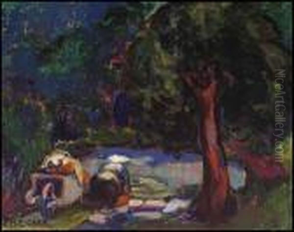 Breton Woman Washing - view 1