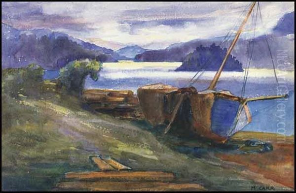 Beached Boat On A West Coast Seashore - view 1