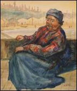 Native Woman At Alert Bay by Emily M. Carr
