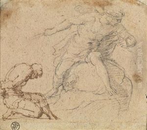 Two Male Figure Studies by Annibale Carracci