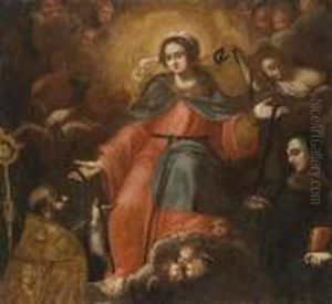 The Virgin Consoling The Aggrieved Anddonating The Sacred Girdle