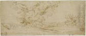 Extensive Landscape With A Clump Of Trees by Annibale Carracci