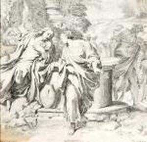 Cristo E La Samaritana by Annibale Carracci